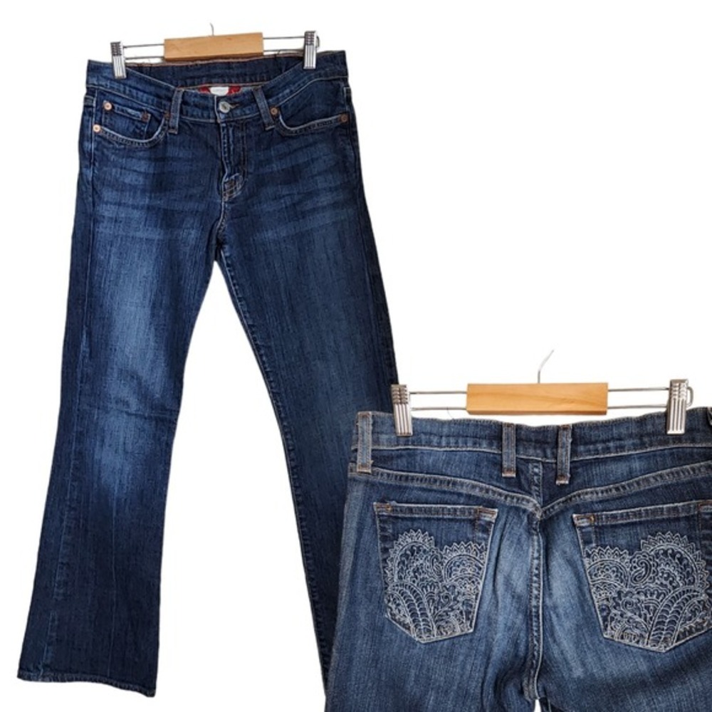 Y2K Lucky Brand Henna Sweet N Low Jeans Womens 6/28 (29x28") Bootcut Dark Wash
